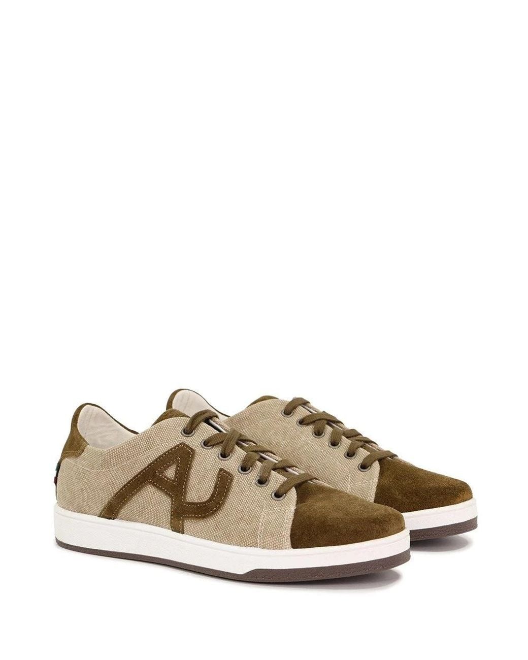 Armani Jeans Brown Logo Low-Top Leisure Sneakers for men