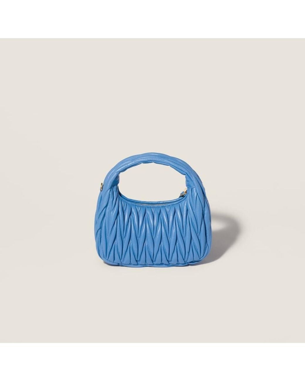 Miu Miu Blue Wander Matelassé Shoulder Bag