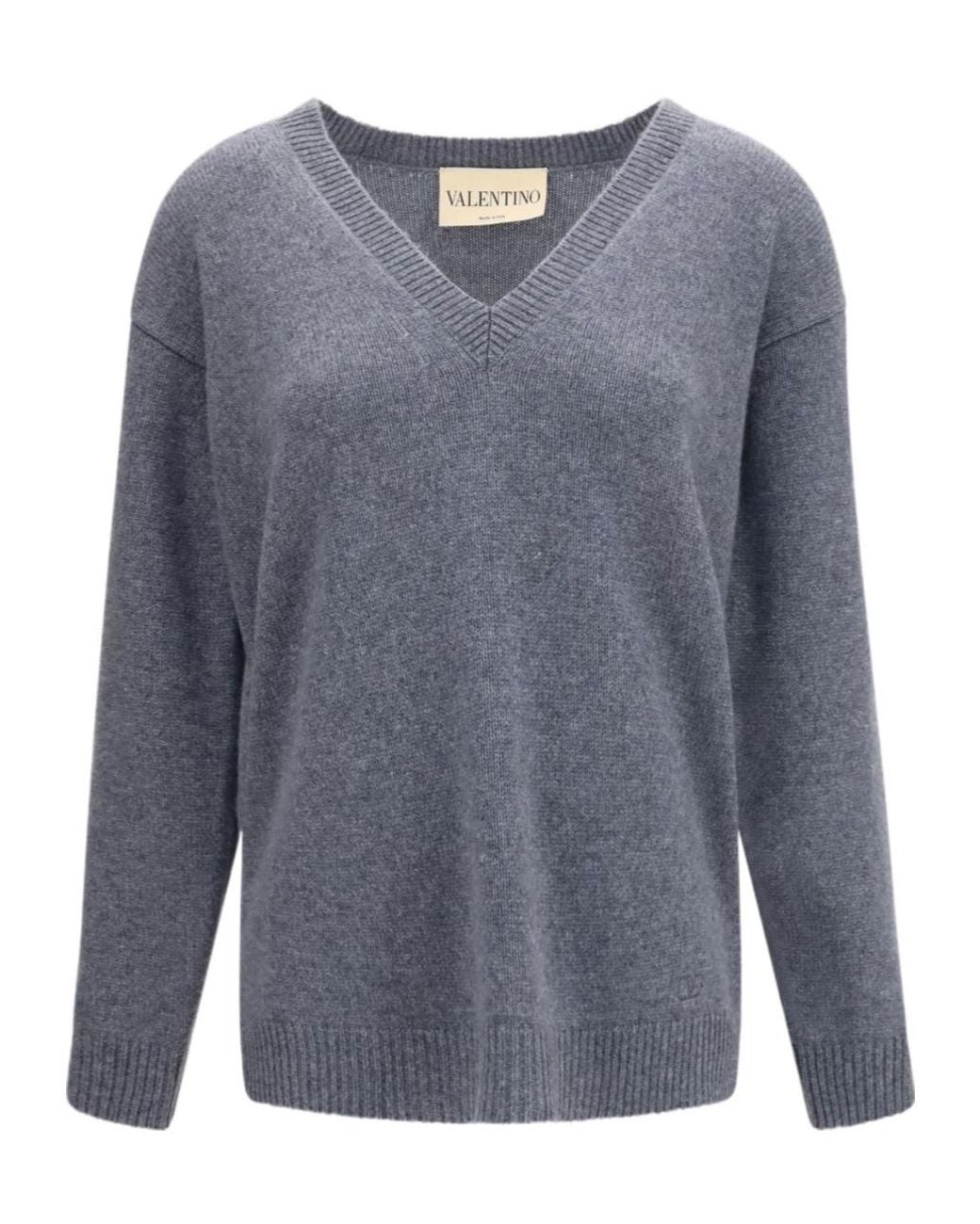 Valentino Blue V-Neck Knitted Jumper