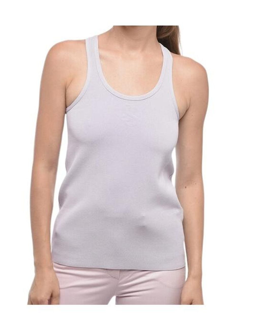 Jil Sander Purple Embossed Racerback Top