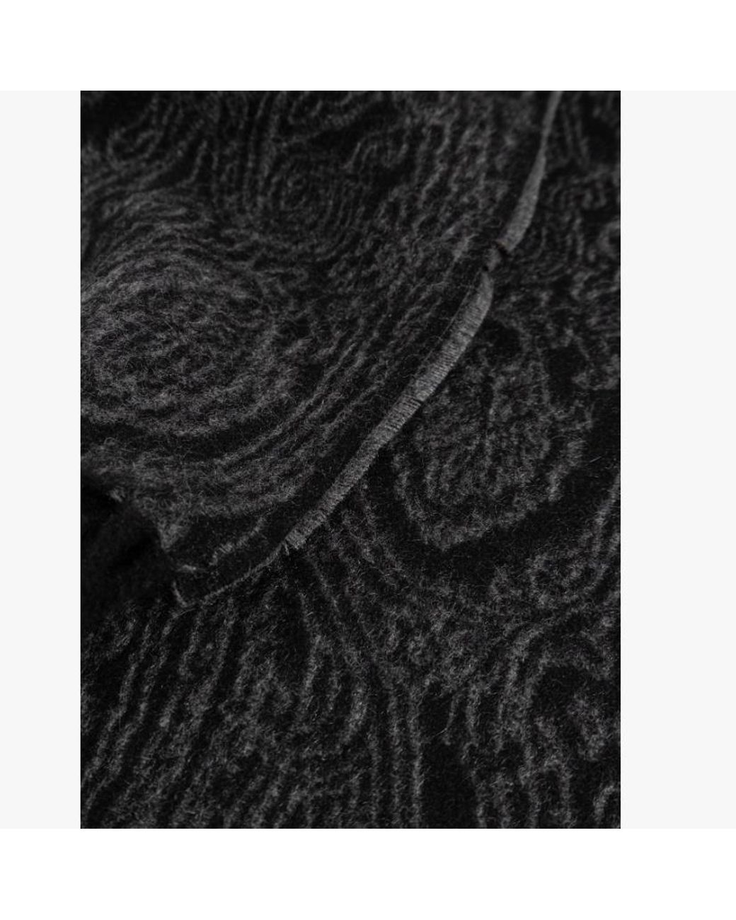 Etro Black Paisley Fringed Scarf for men