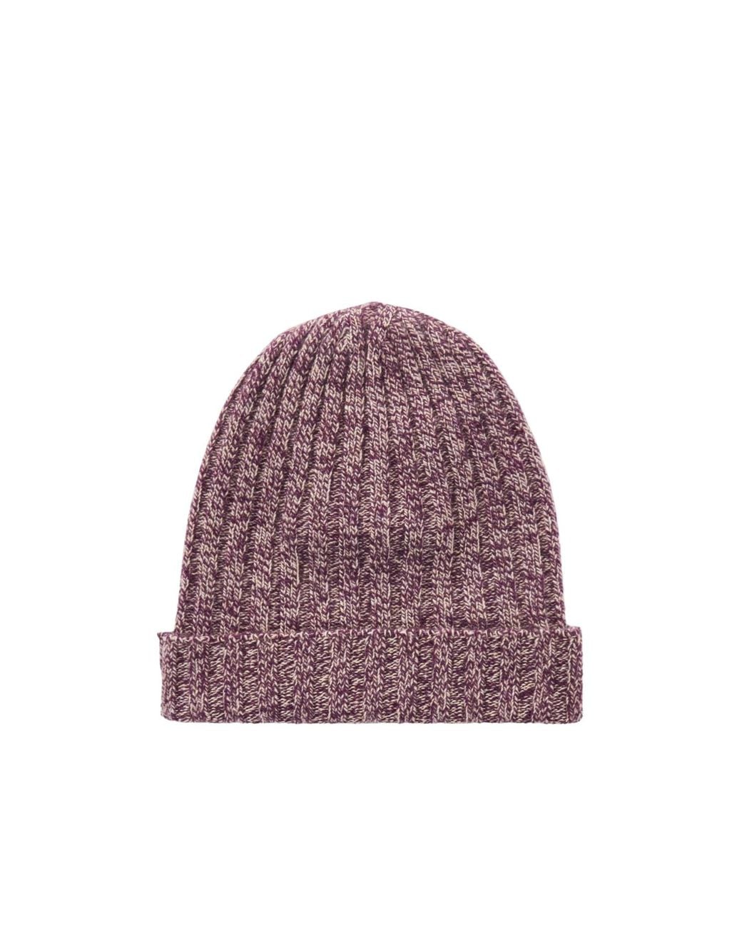 The Elder Statesman Purple Pax Ribbed Cashmere Hat