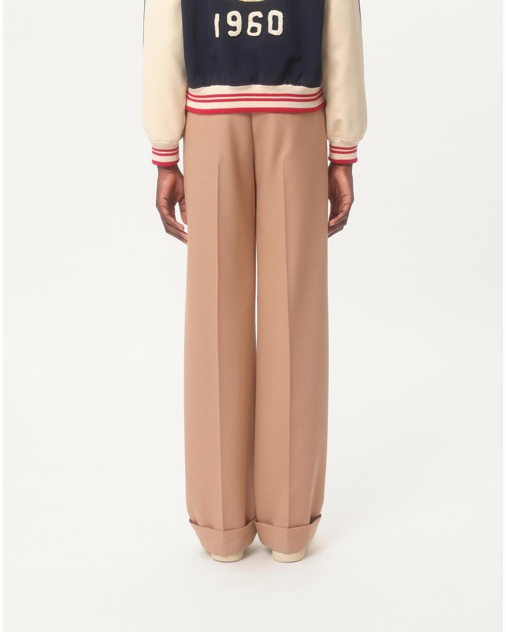Valentino White Turn-Up Hem Tailored Trousers for men