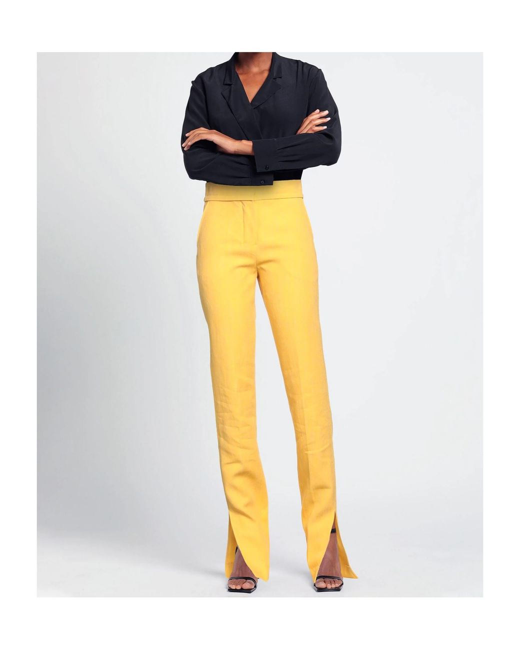 Jacquemus Yellow High-Waisted Casual Pants