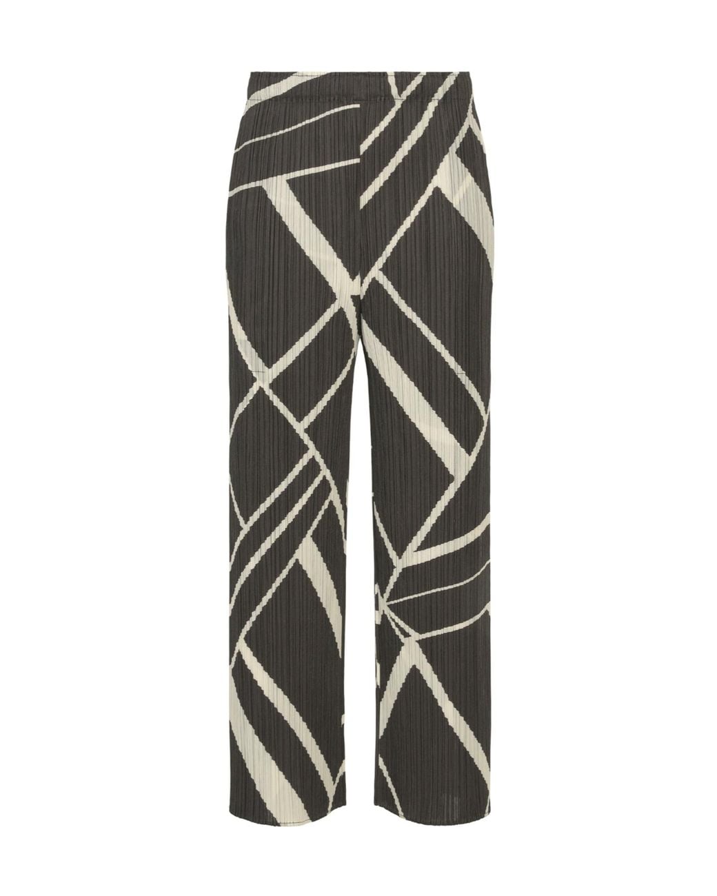 Pleats Please Issey Miyake Gray Fold Line Pleated Pants