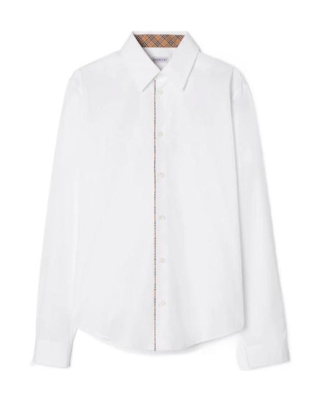 Burberry White Long Sleeved Buttoned Shirt for men