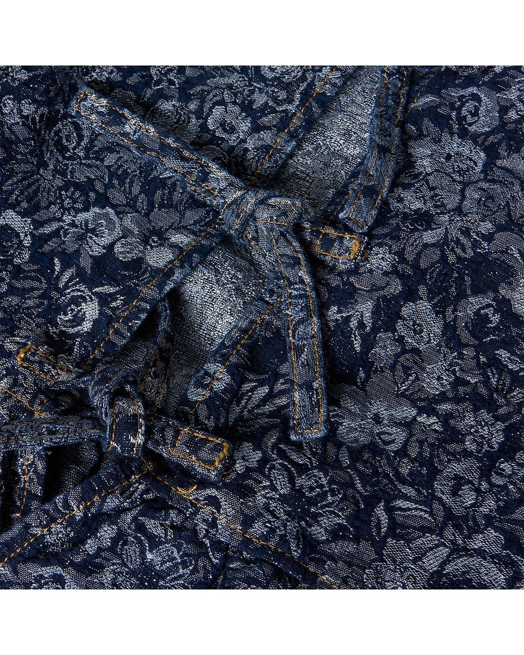 Ganni Blue Tapered Denim Peplum Top