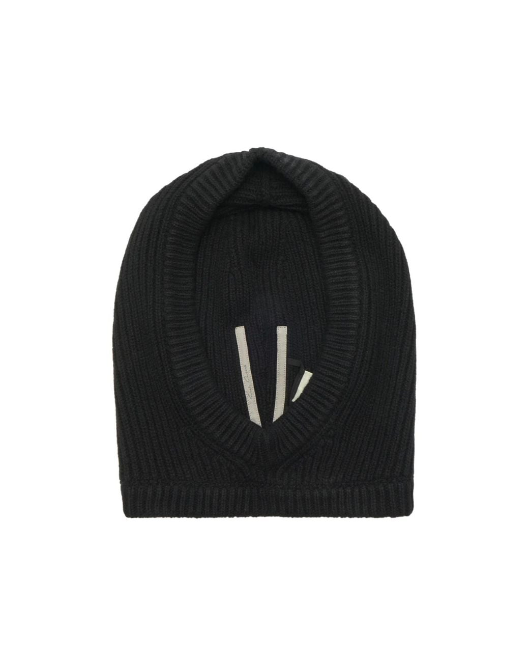Rick Owens Black Ribbed-Knit Balaclava