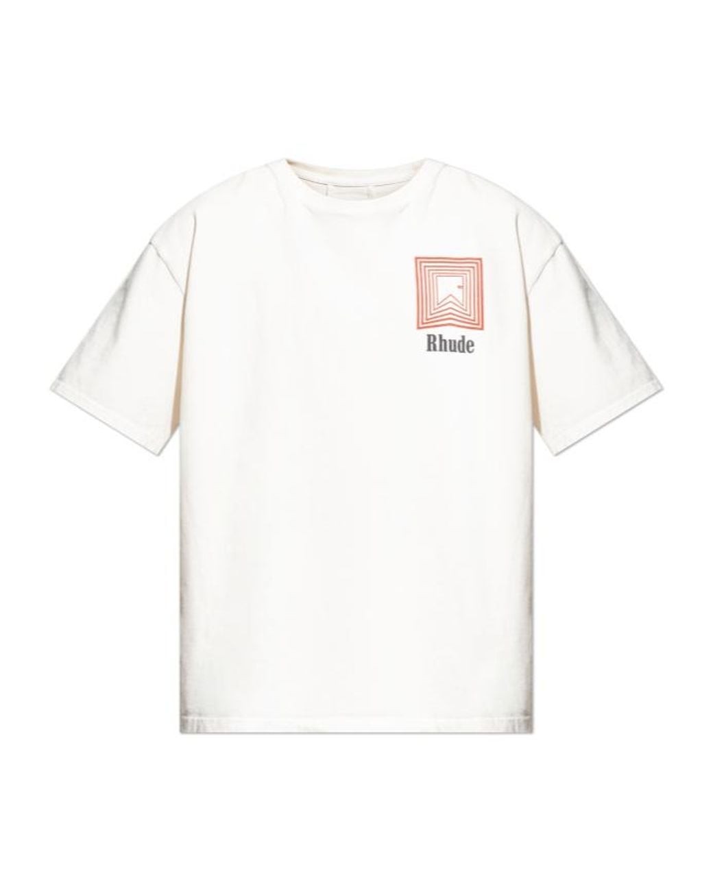 Rhude White Logo Printed Crewneck T-Shirt for men