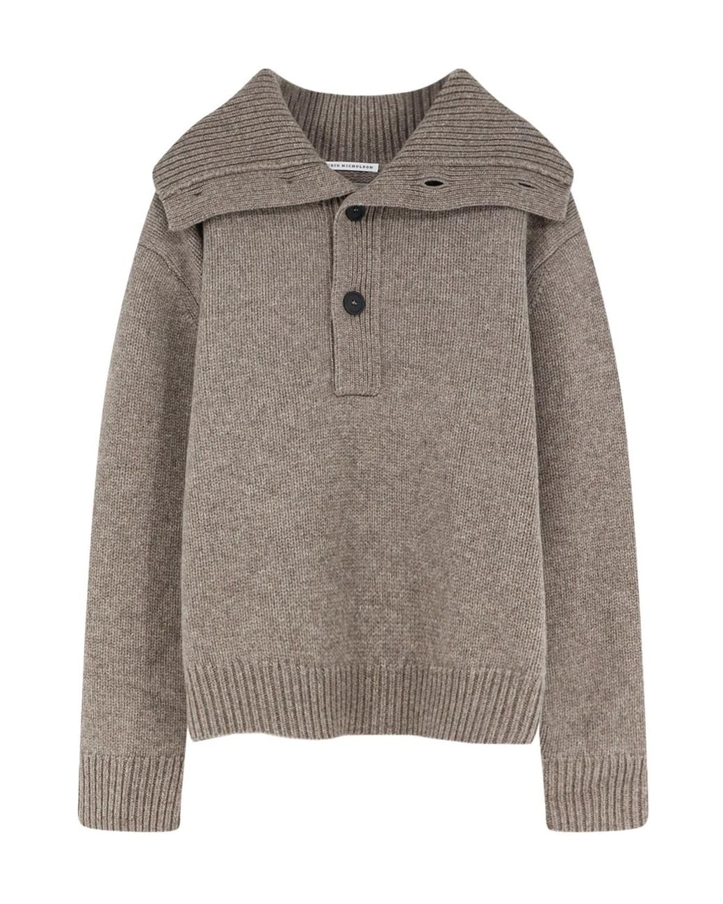 Studio Nicholson Gray Orenas Ribbed Collar Knitted Sweater for men
