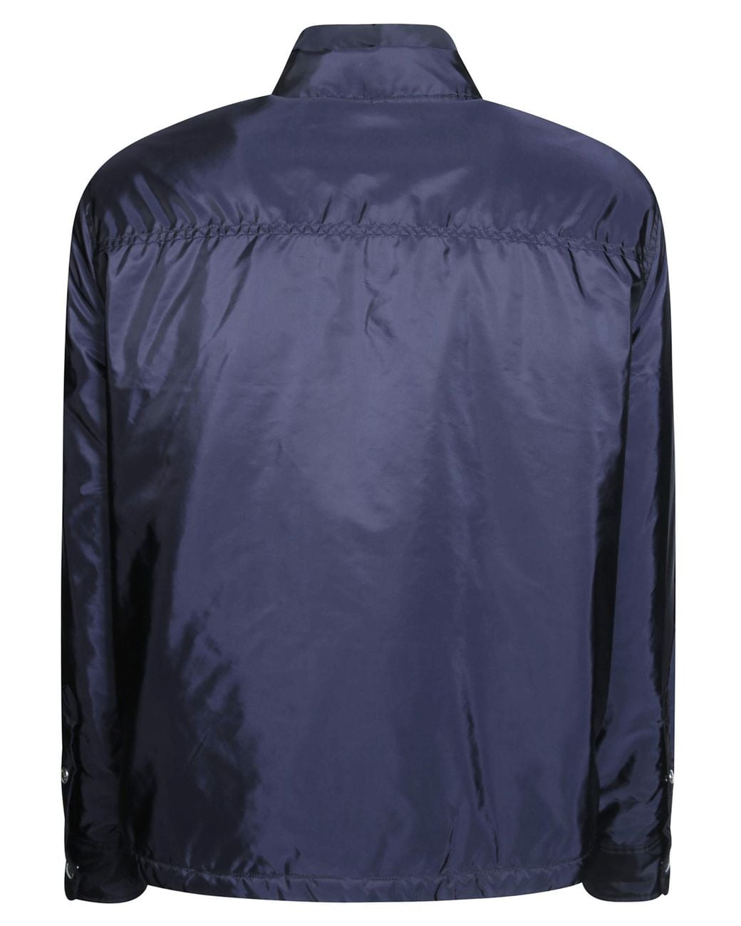 Moncler Black Snap-Front High Collar Shirt for men