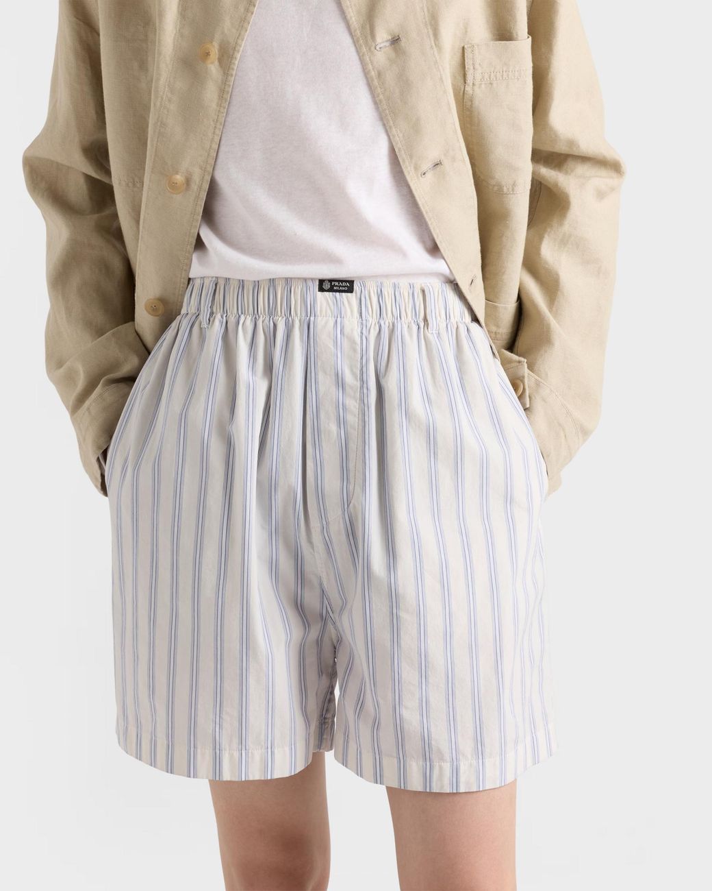 Prada White Poplin Bermudas for men