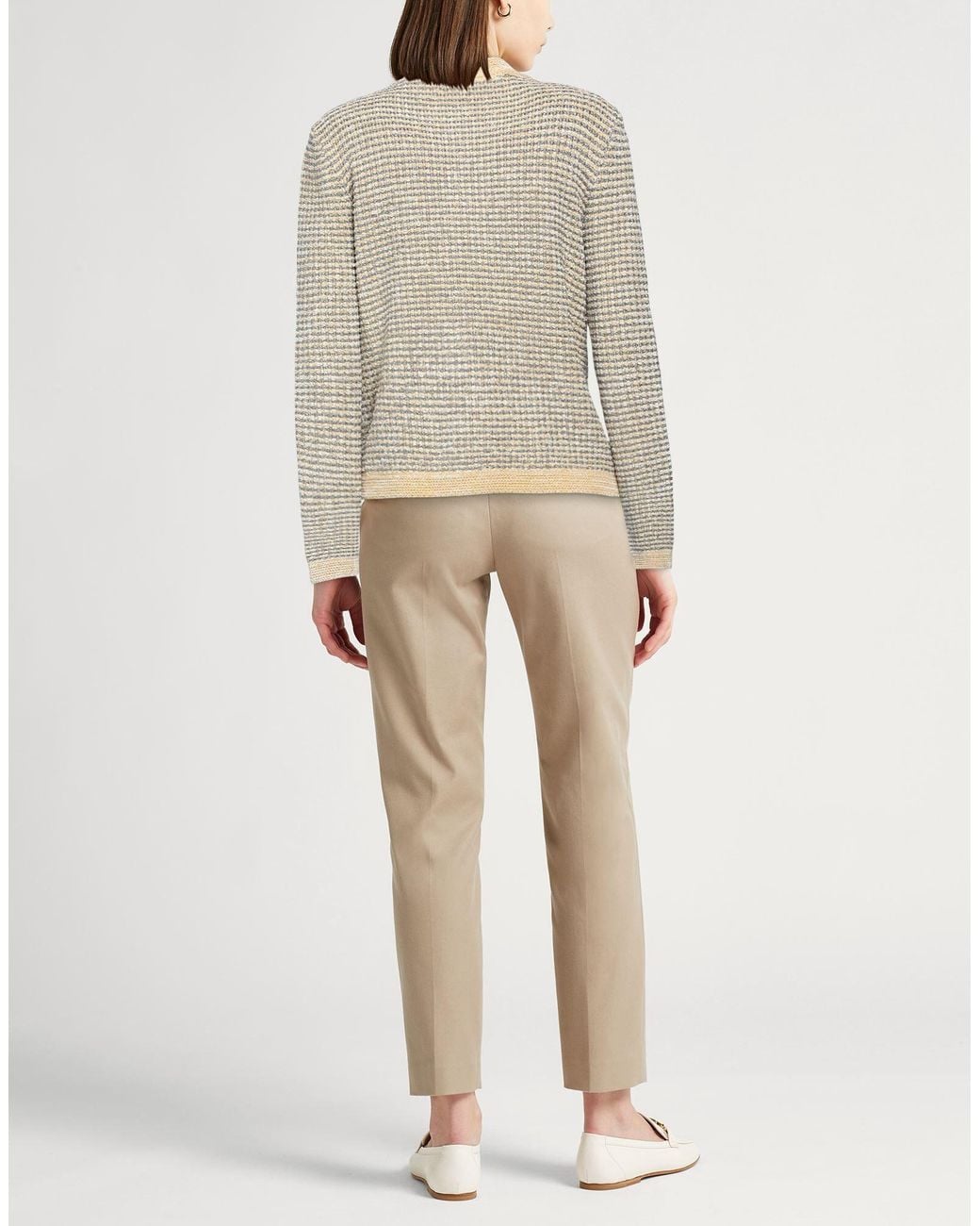 Tory Burch White Striped Cardigans