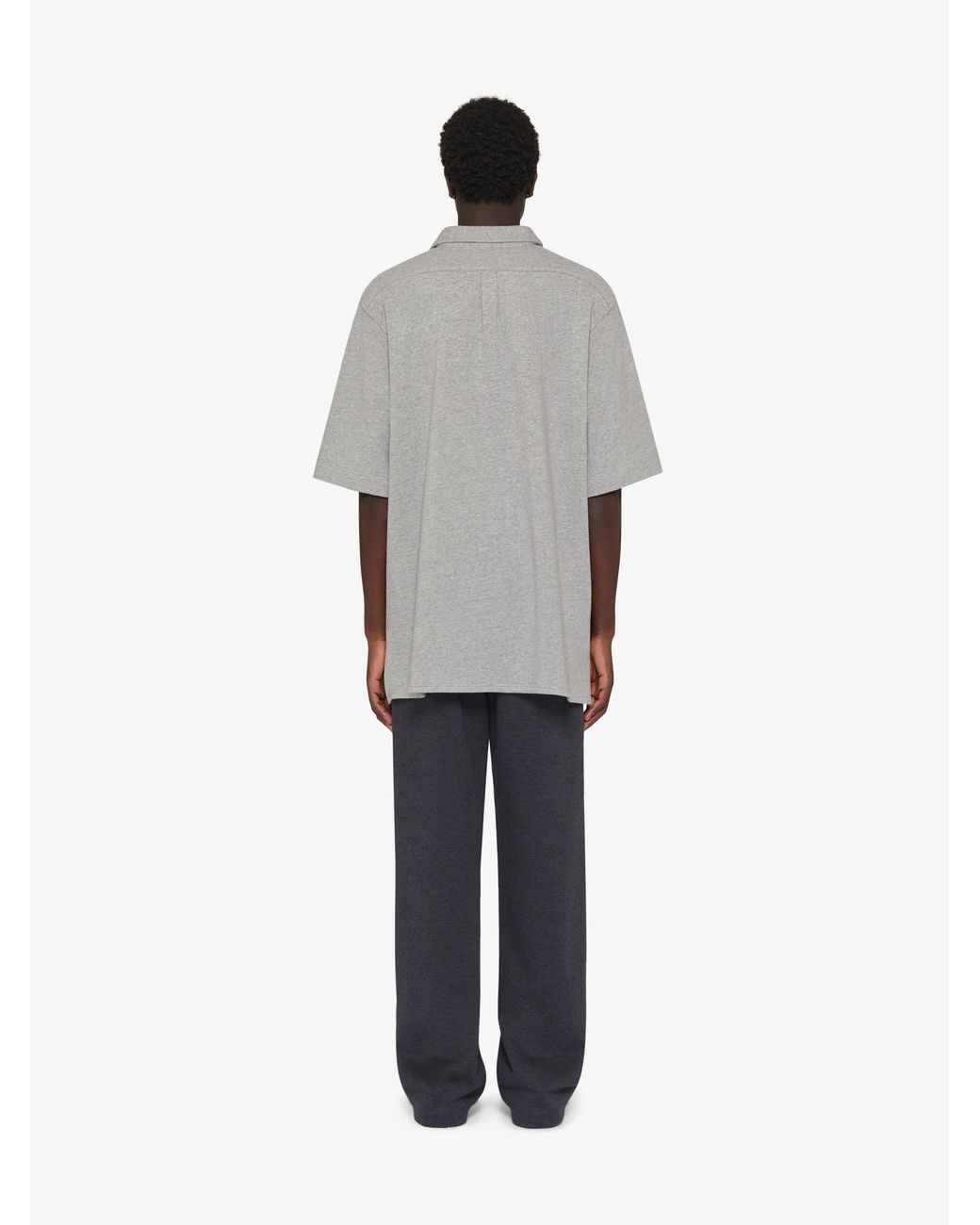 Givenchy Gray Logo Printed Short-Sleeved Shirt for men