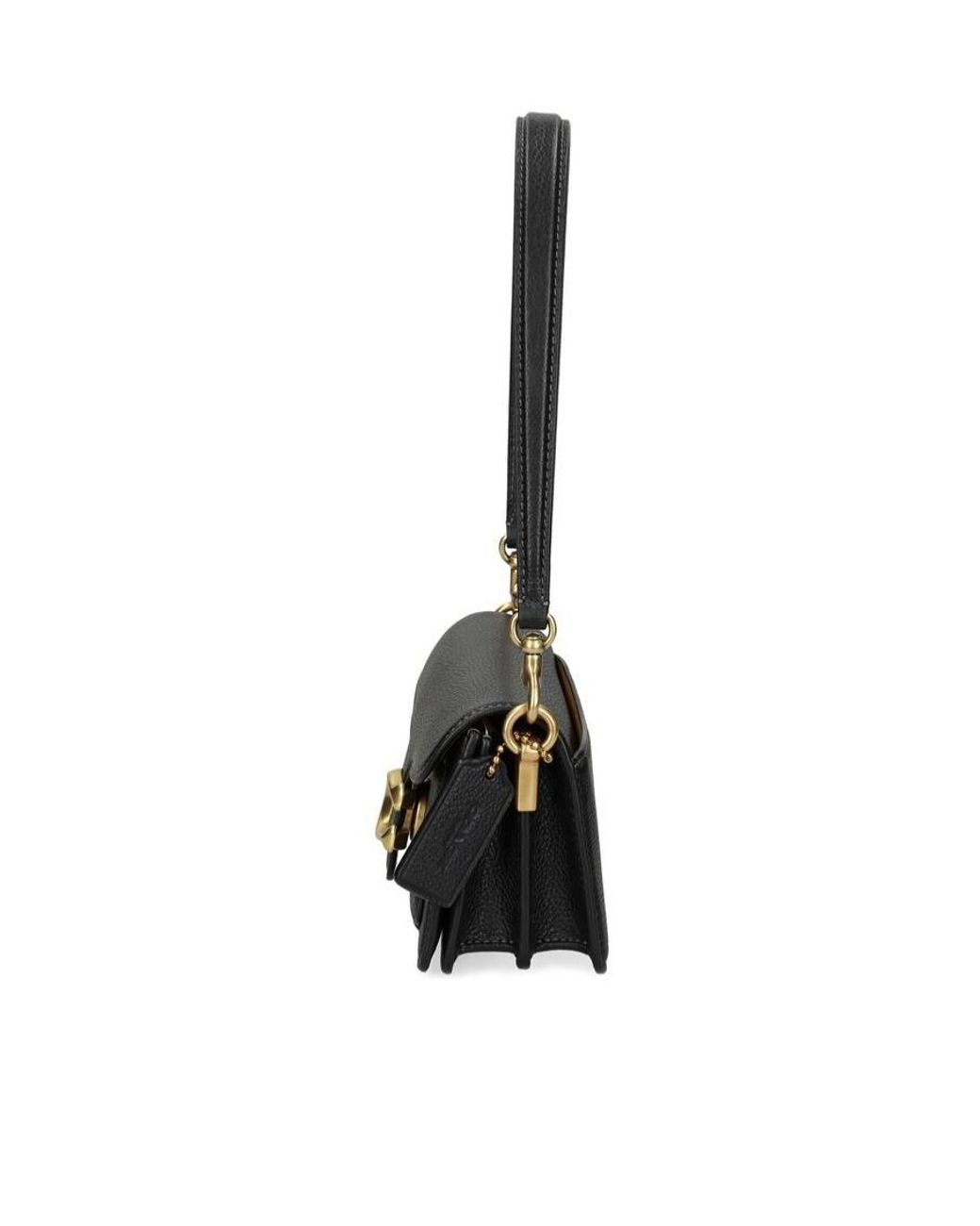 COACH Black Tabby 20 Logo Plaque Shoulder Bag