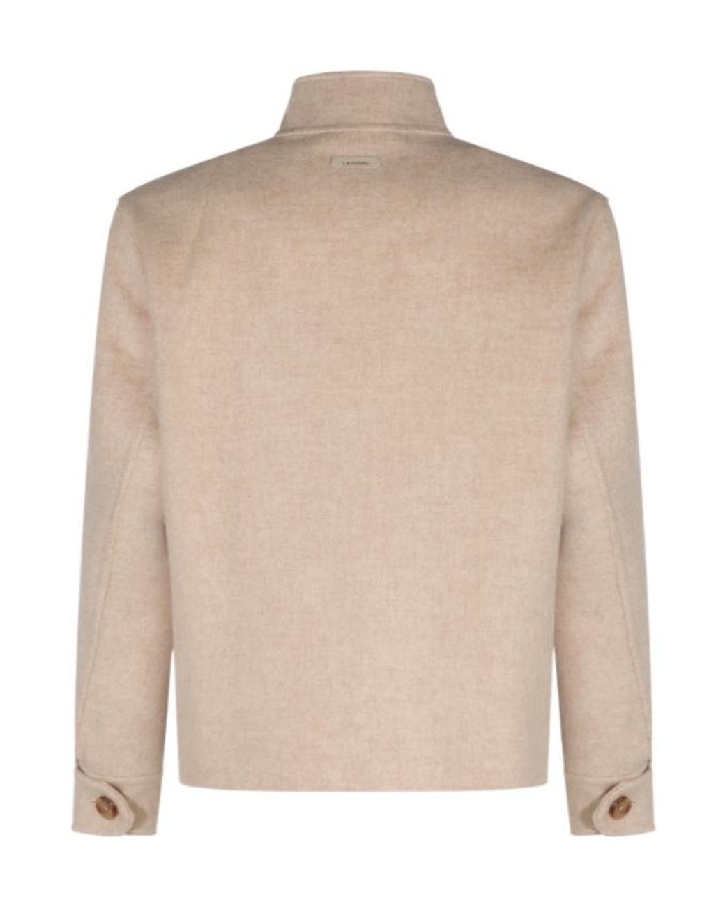 Lardini Brown High-Neck Zip-Up Jacket for men