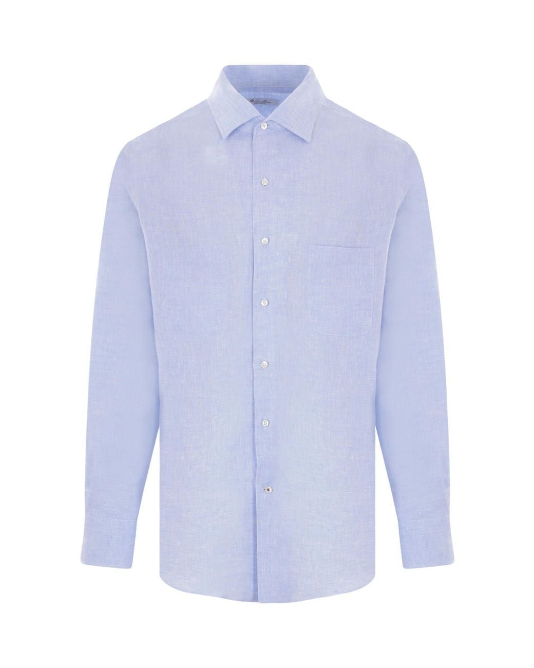 Loro Piana Blue Long Sleeved Buttoned Shirt for men