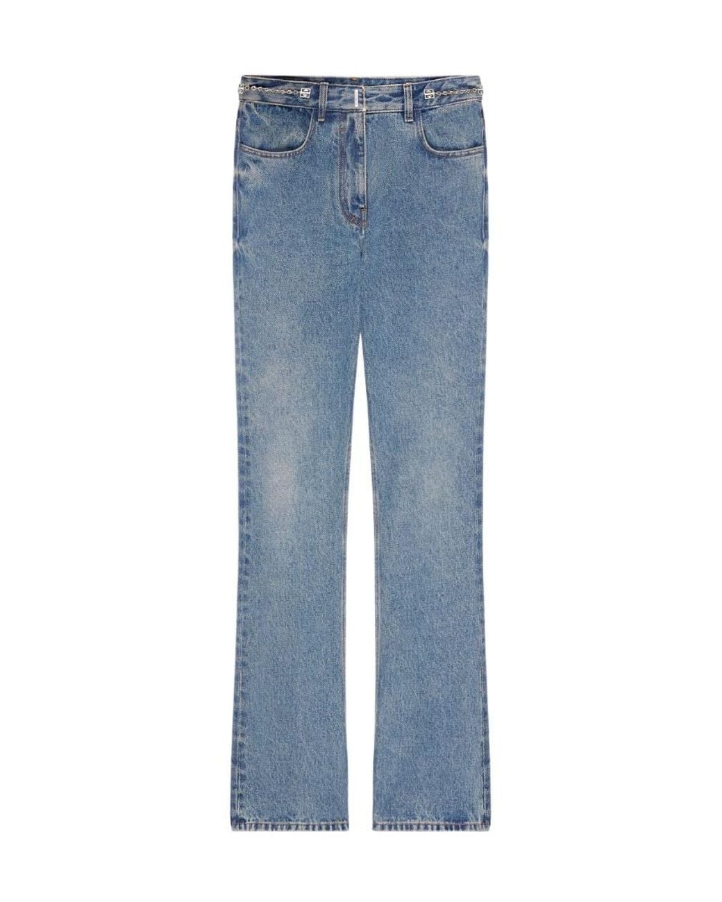 Givenchy Blue Chain-Detailed Bootcut Jeans