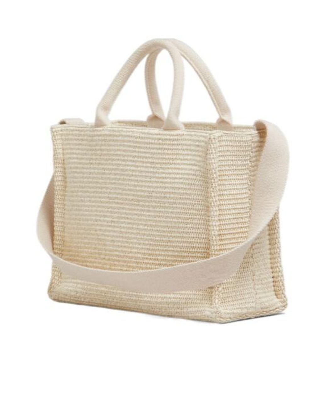 Marni Natural Tropicalia Logo Embroidered Small Tote Bag