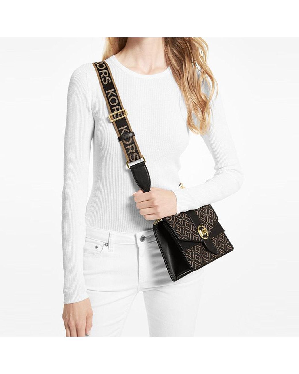 Michael Kors Gray Logo Shoulder Bag