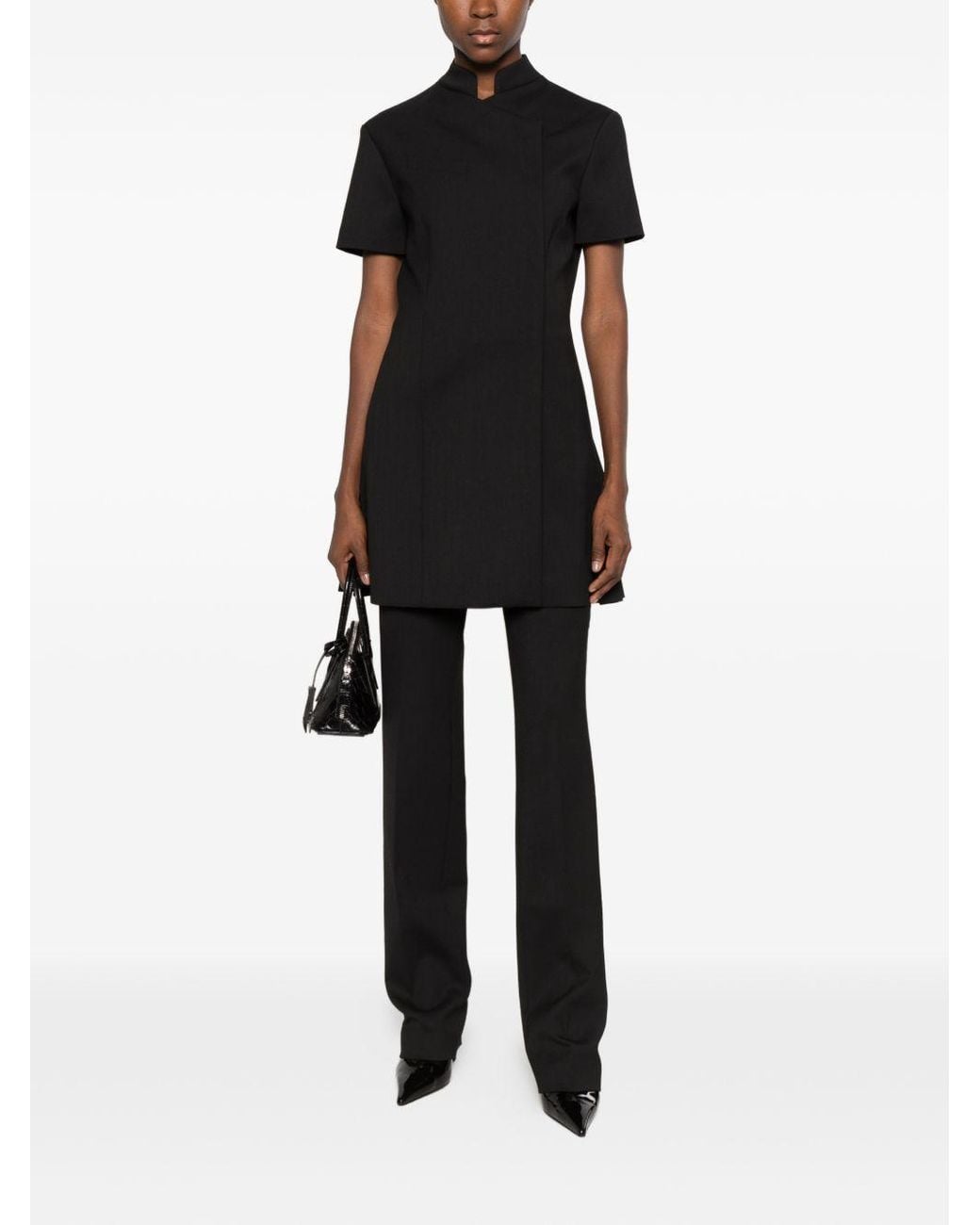 Coperni Black Short, Stand-Collar Dress