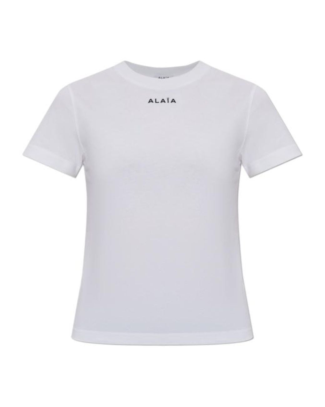 Alaïa White Alaïa Logo Embroidered Crewneck T-Shirt
