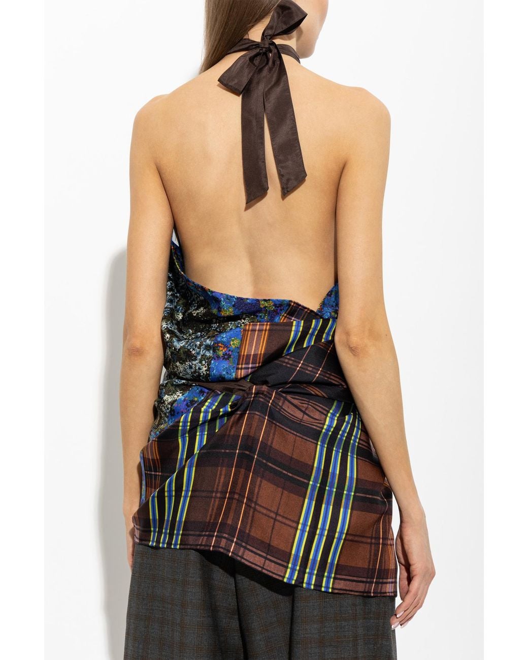 Dries Van Noten Blue Printed Sleeveless Top