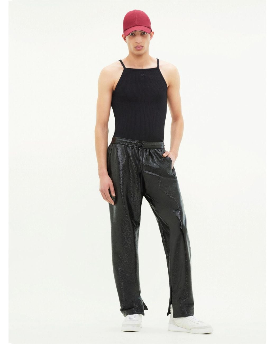 Courreges Black Elastic Waist Casual Pants