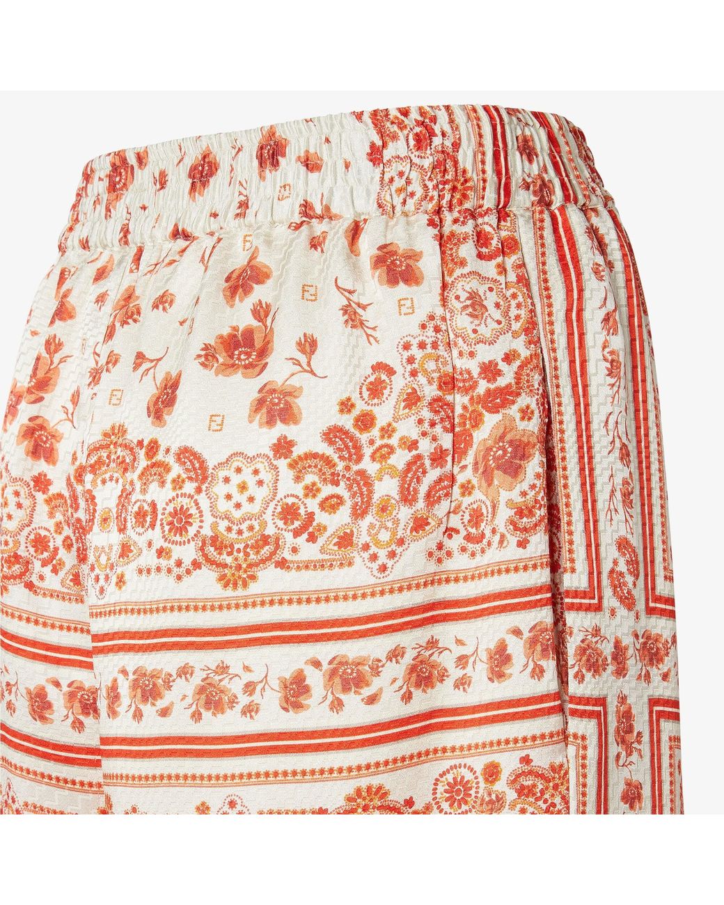 Fendi Pink Coral Bandana Printed Wide-Leg Trousers