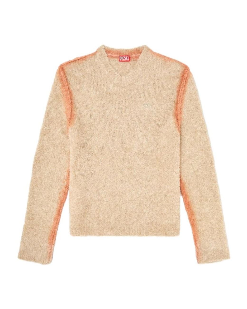 DIESEL Natural Alpaca-Blend Jumper With Spray-Dyed Seams for men