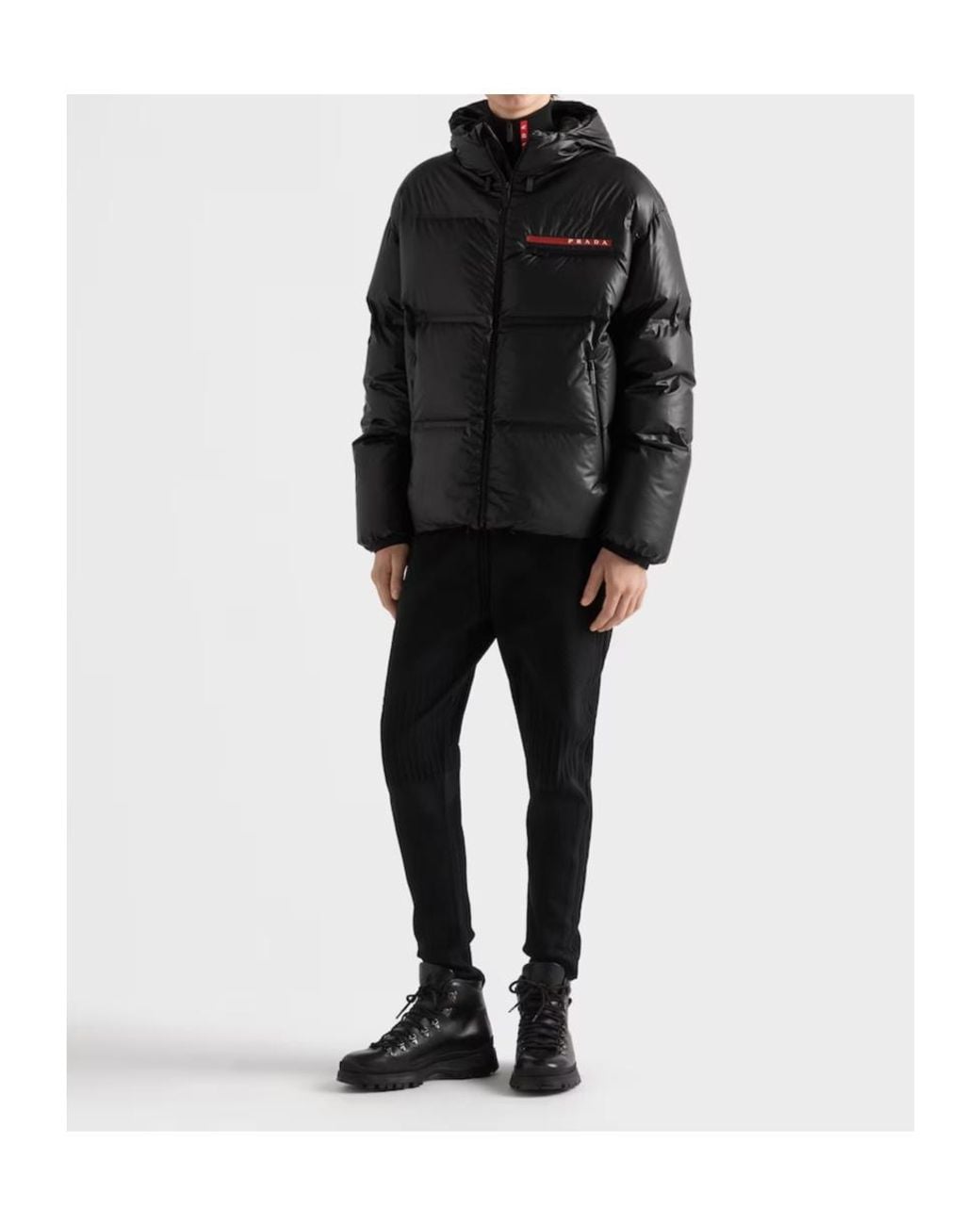 Prada Black Medium-Weight Technical Fabric Down Jacket for men