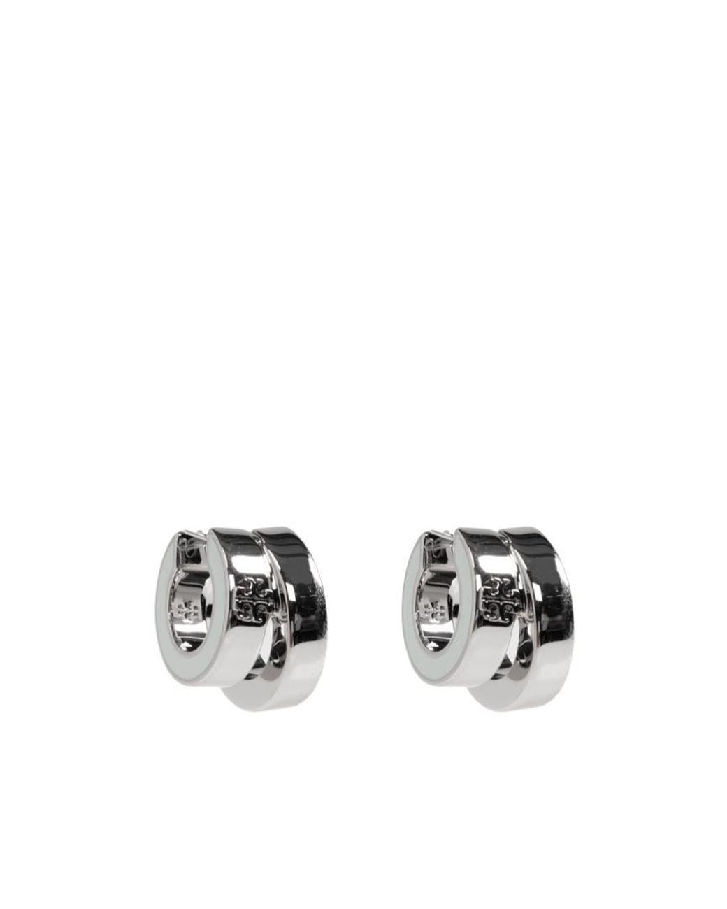 Tory Burch White Signature Earrings