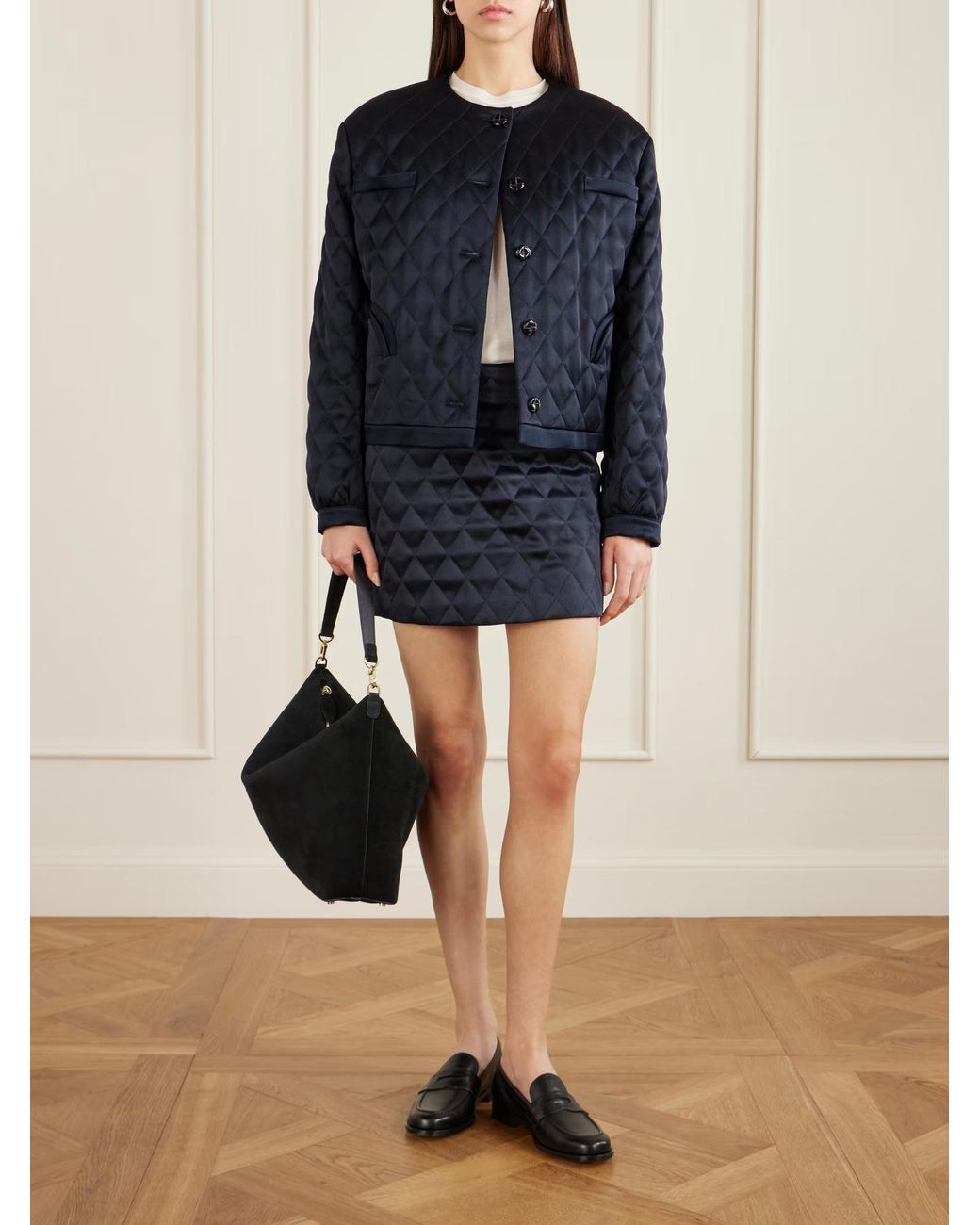 Blazé Milano Blue Novalis Coci Quilted Mini Skirt