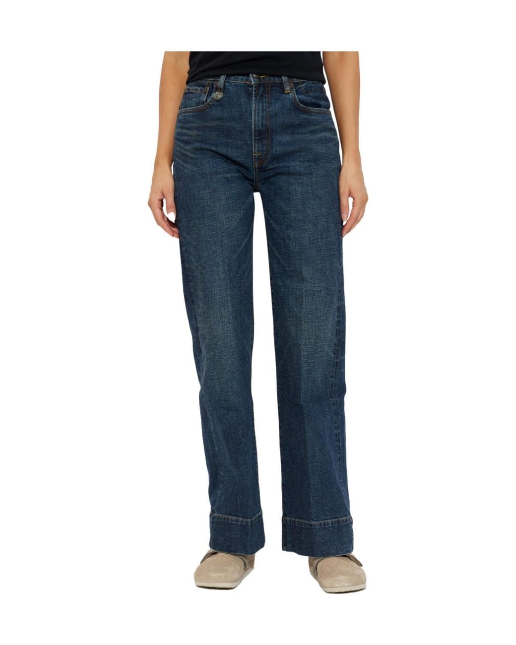 R13 Blue Logo-Patch Jeans
