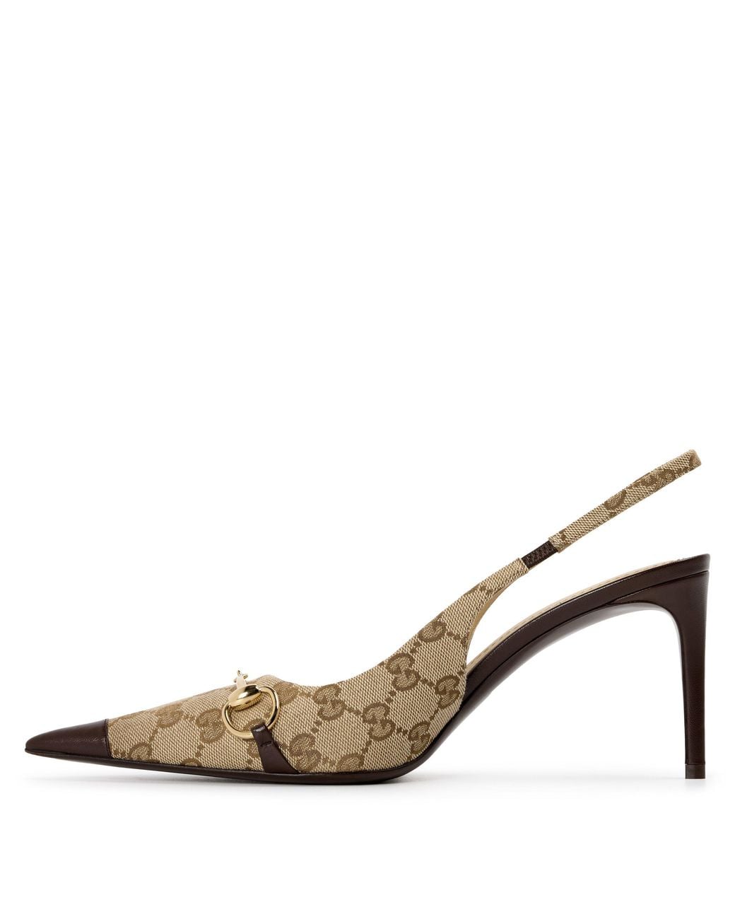 Gucci White Jacquard Slingback Pumps