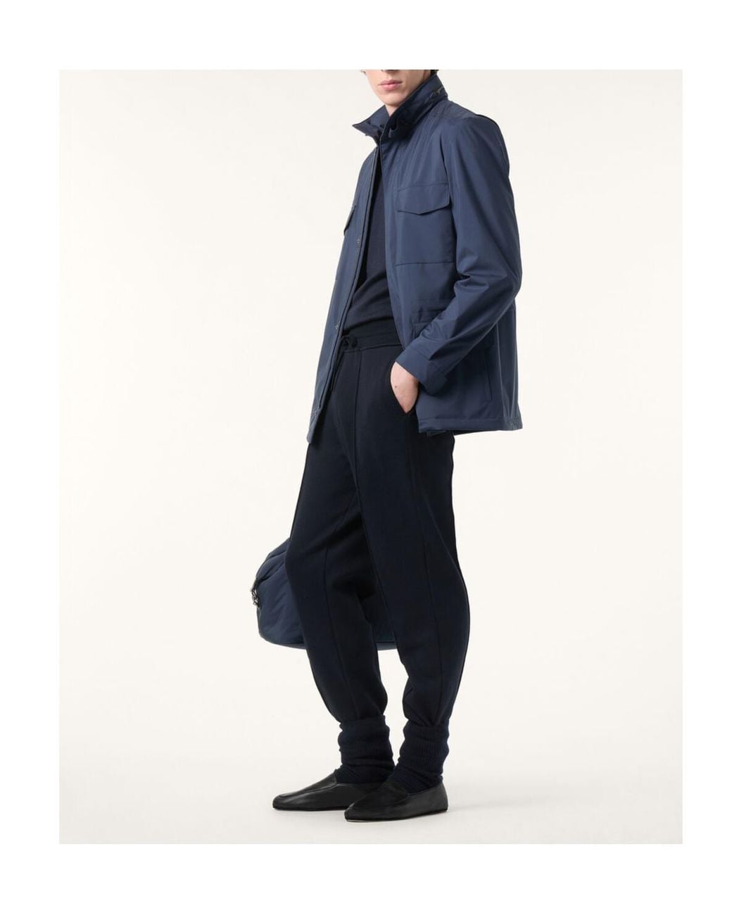 Loro Piana Blue Traveller High-Neck Jacket for men