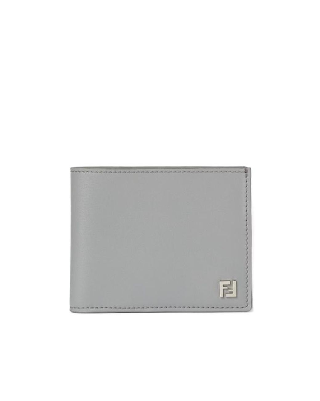 Fendi Gray Squared Ff Bi-Fold Wallet for men