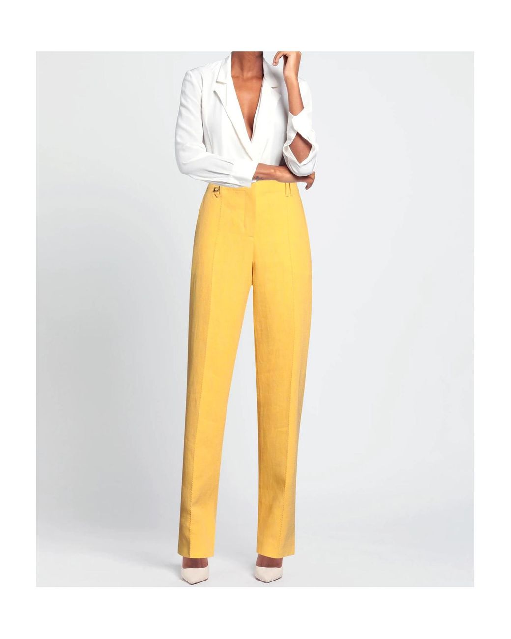 Jacquemus Yellow Belt Loop Casual Pants