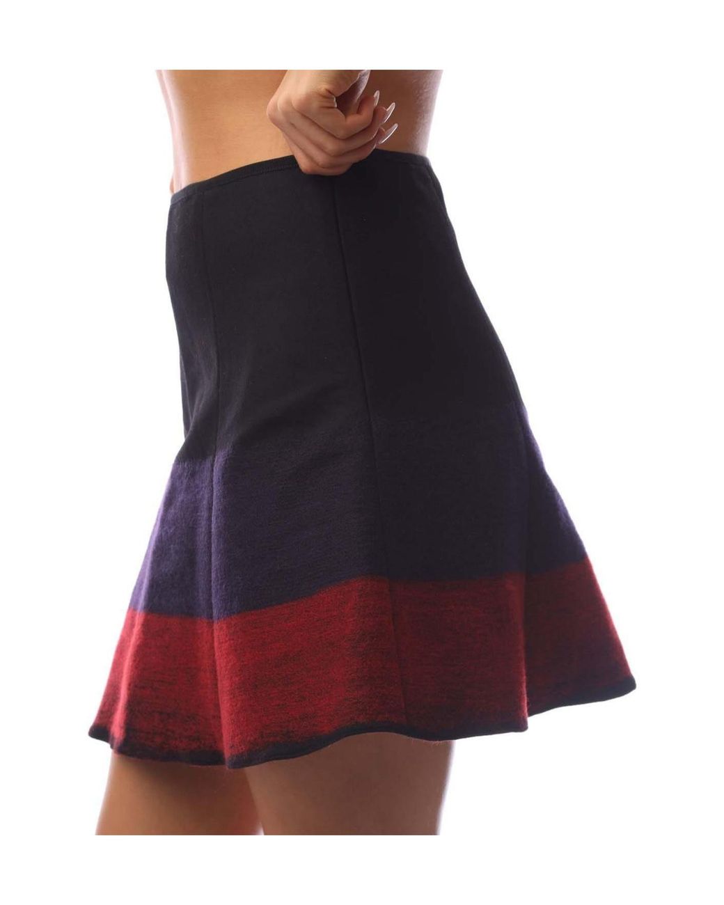 Emporio Armani Black Dip Dyed Flared Mini Skirt