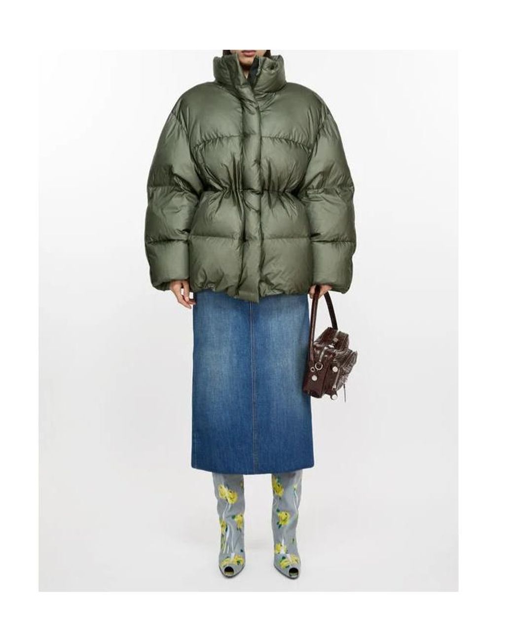 Acne Green Fitted-Waist Puffer Jacket