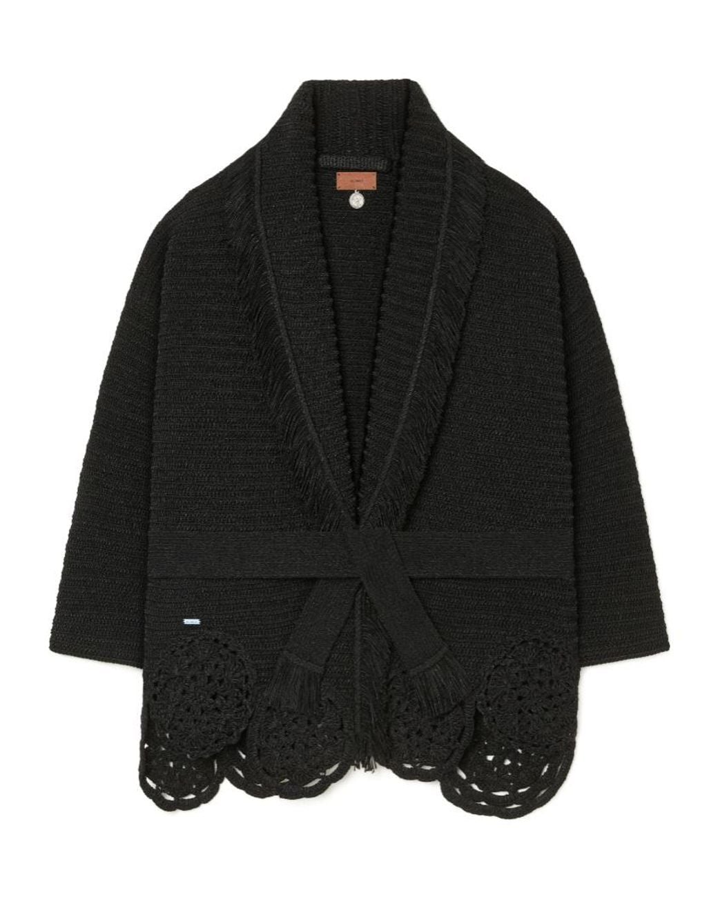 Alanui Black Island Memories Belted Cardigan