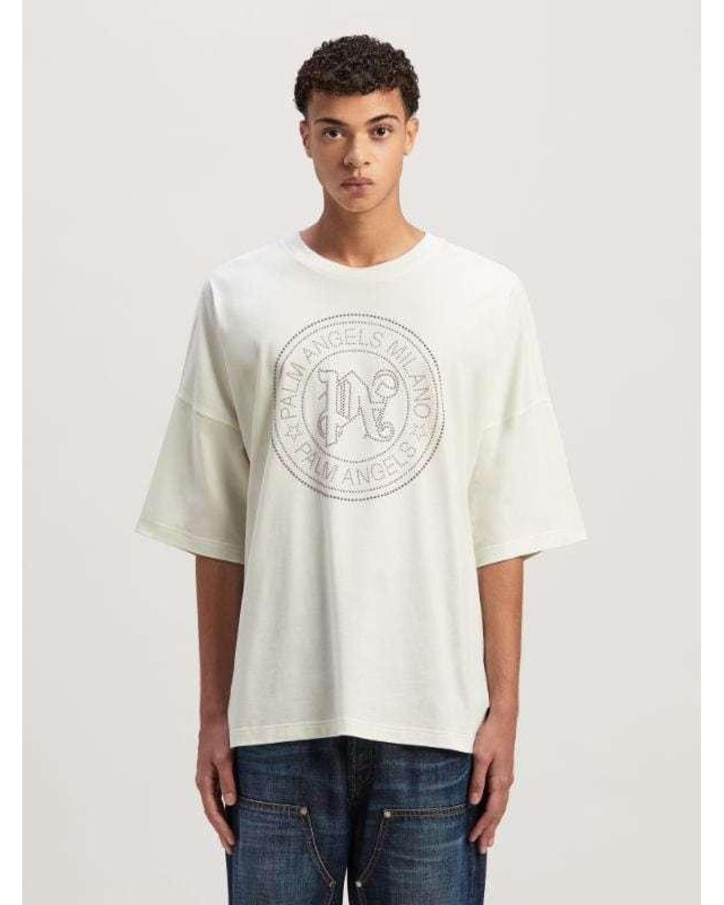 Palm Angels White Pa City Logo-Print T-Shirt for men