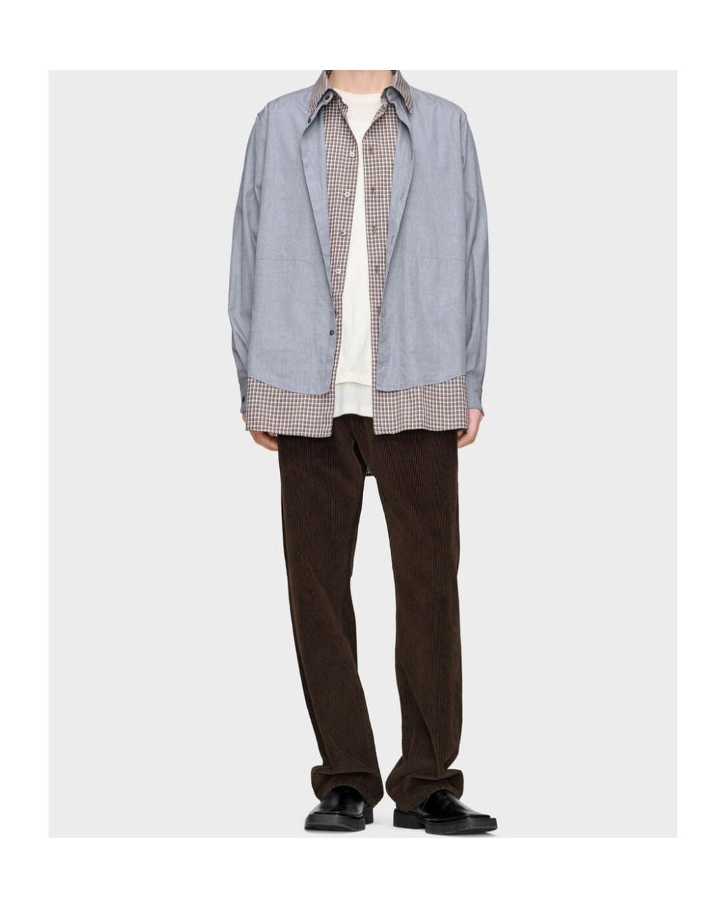 Maison Margiela Gray Double Layer Shirt for men