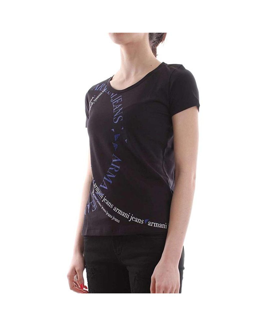 Armani Jeans Black Printed T-Shirt
