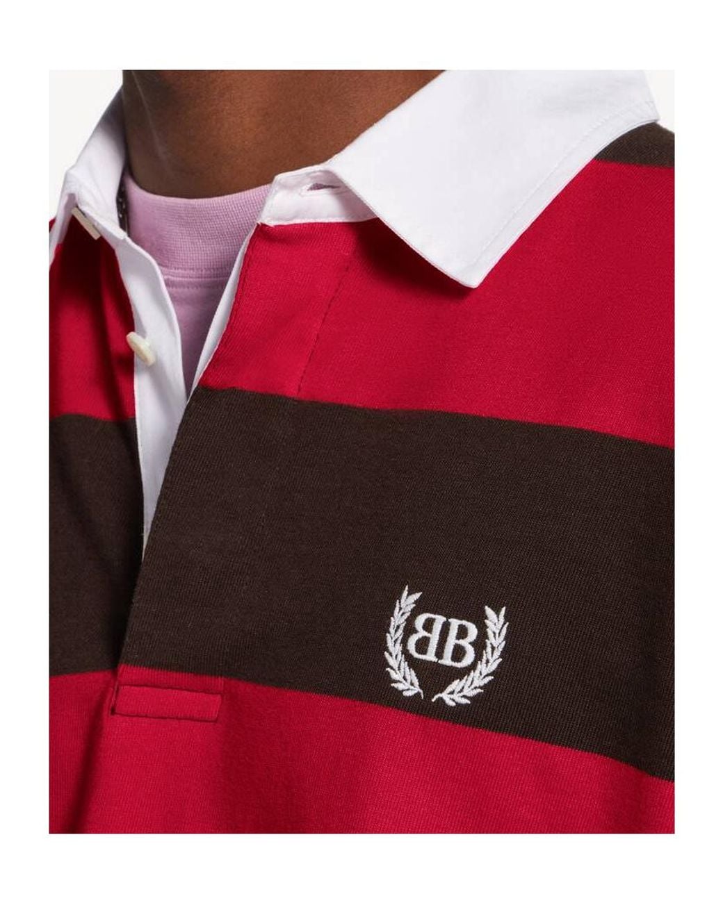 Balenciaga Bb Laurel Embroidered Long-Sleeved Polo Shirt for men