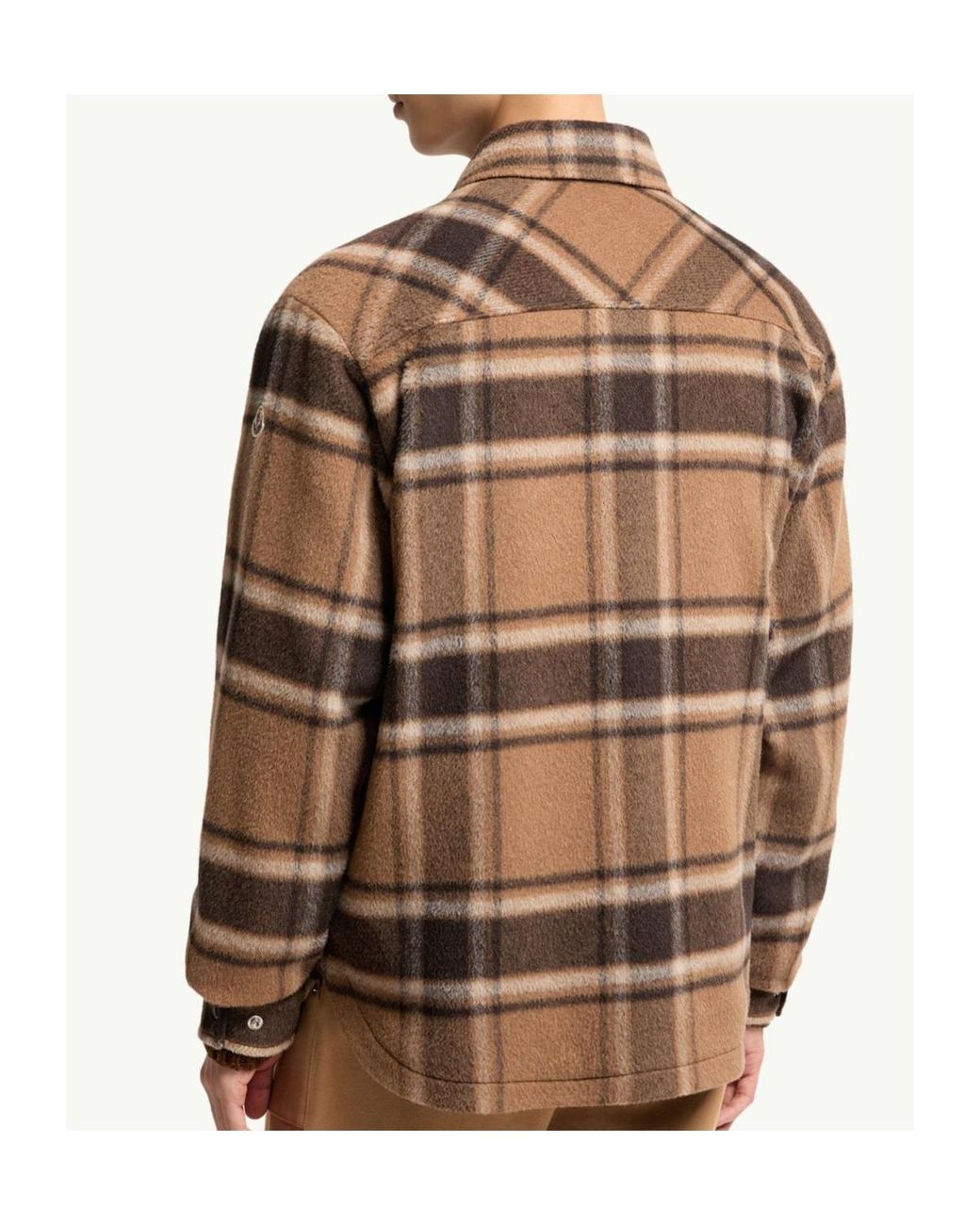 Moncler Brown Check Wool Shirt Jacket for men
