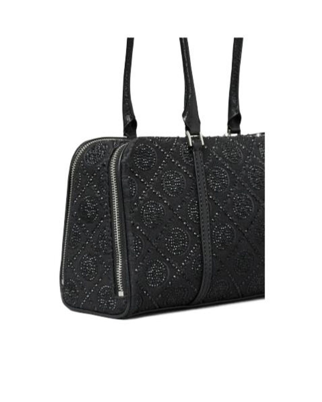 Tory Burch Black Small T Monogram Embellished Satchel Bag