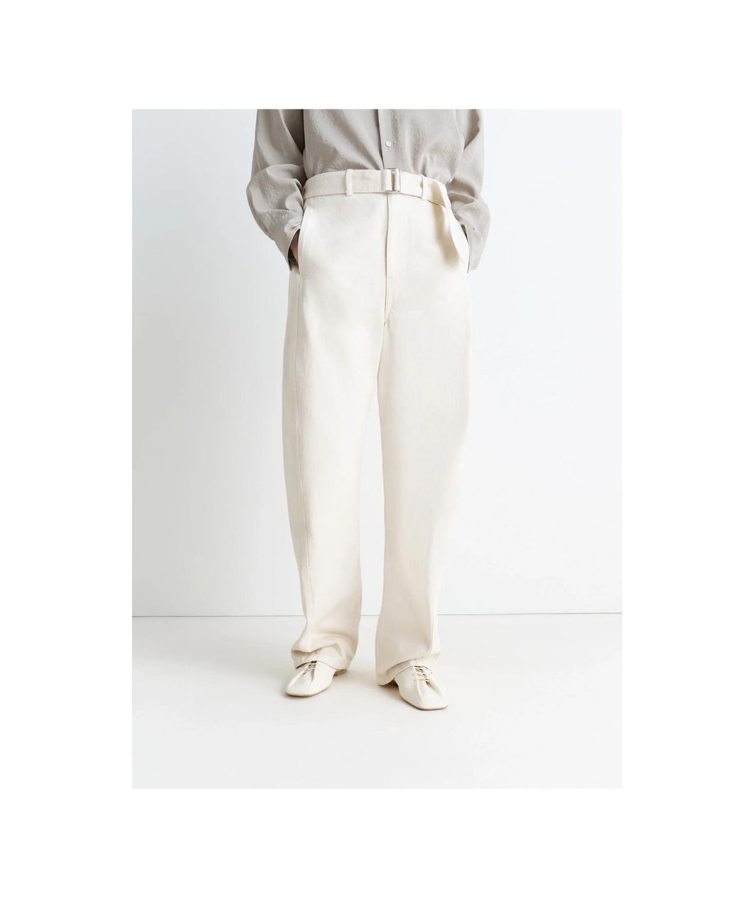 Lemaire White Leather Lace-Up Derby Shoes
