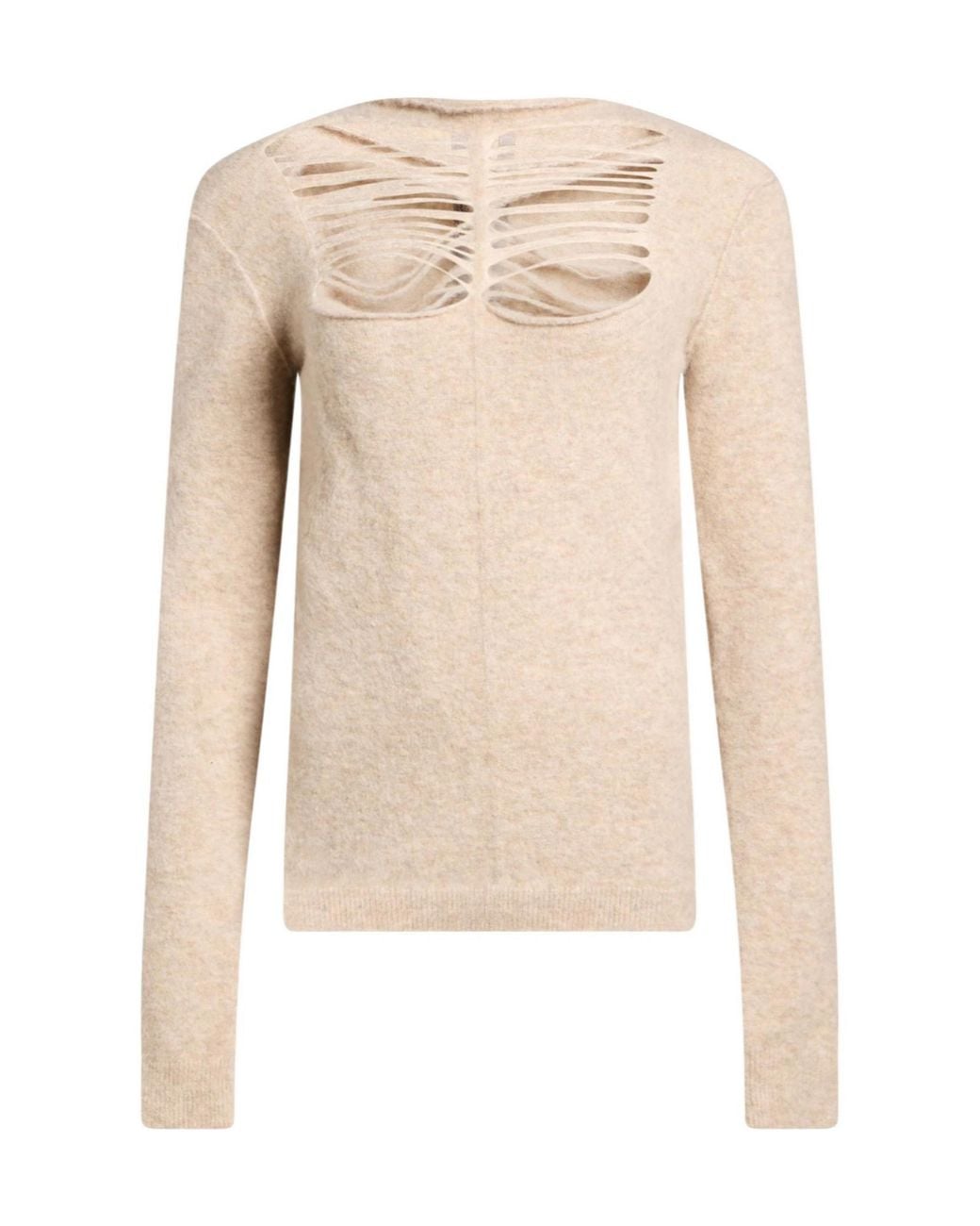 Rick Owens Natural Solid-Color Medium-Thick Knit Top