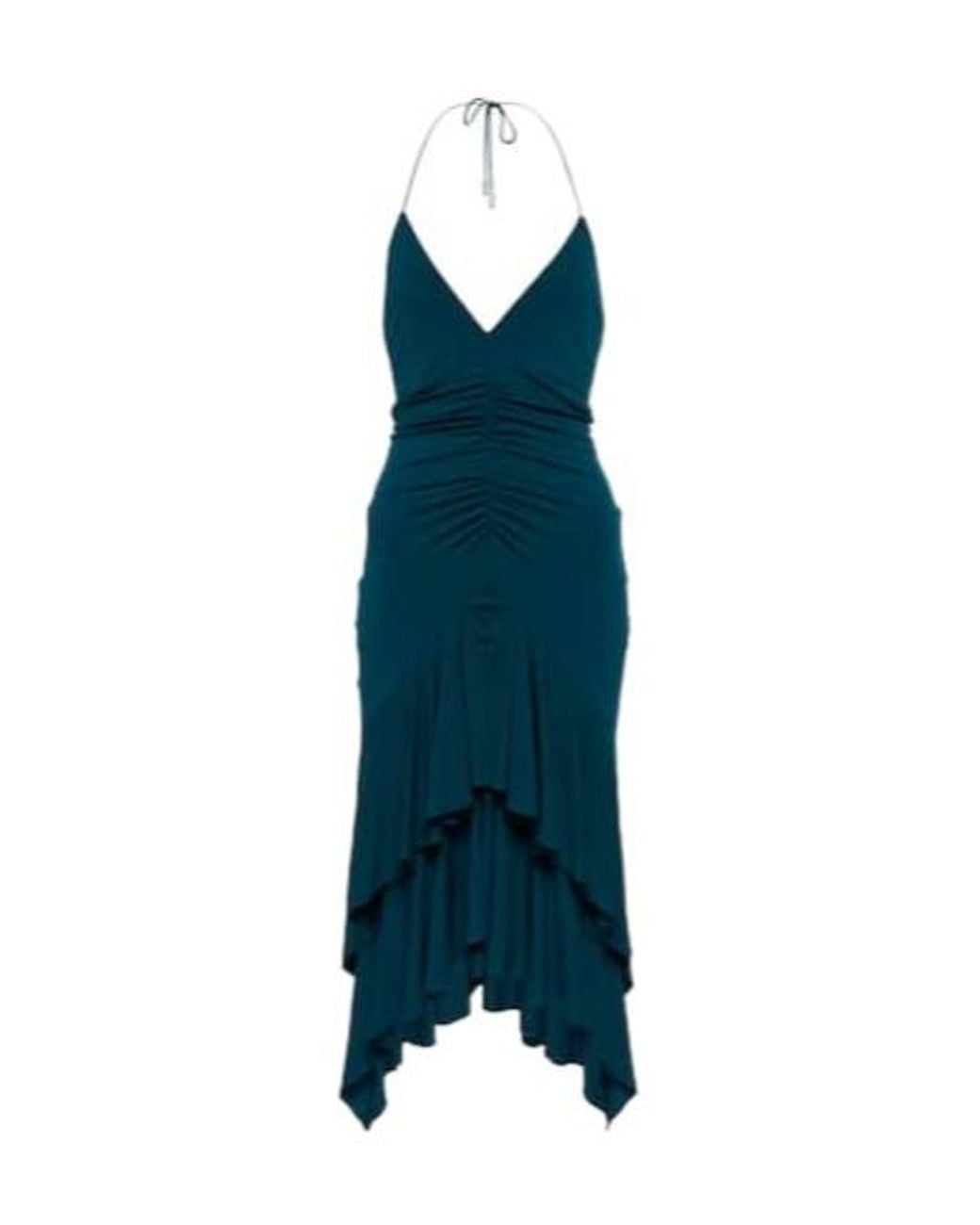 Alexandre Vauthier Blue Jersey Halterneck Midi Dress
